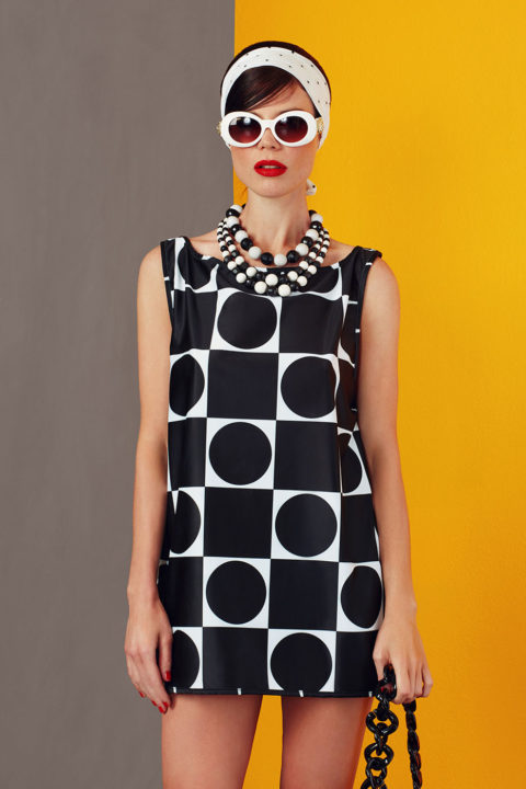 mini dress in black and white design