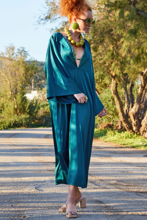 kaftan in teal color