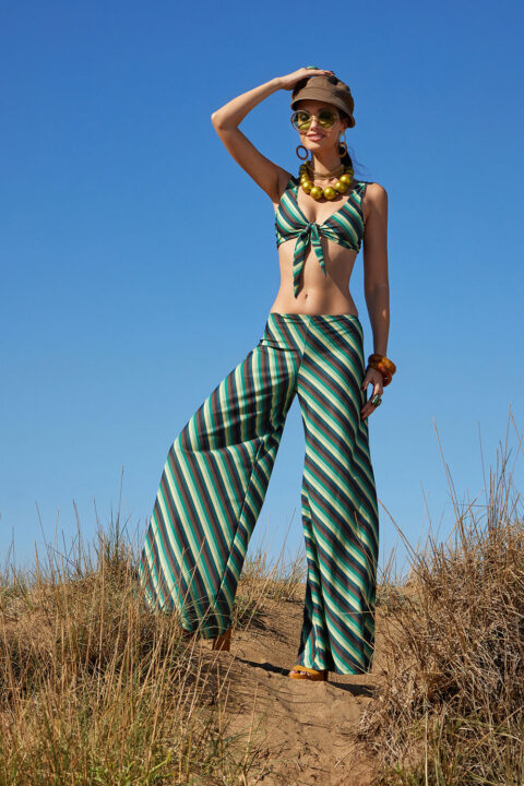 wide leg trousers in kiwi design