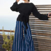 WIDE LEG TROUSERS IN ATLANTIC DESIGN BY ANTMARKANT