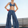 WIDE LEG TROUSERS IN ATLANTIC DESIGN BY ANTMARKANT