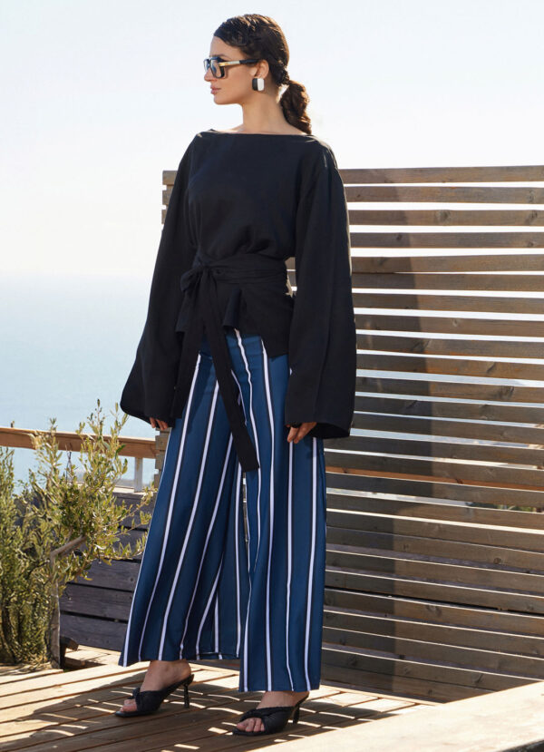 WIDE LEG TROUSERS IN ATLANTIC DESIGN BY ANTMARKANT