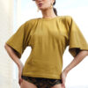 RIB BLOUSE IN OLIVE COLOR