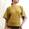 RIB BLOUSE IN OLIVE COLOR