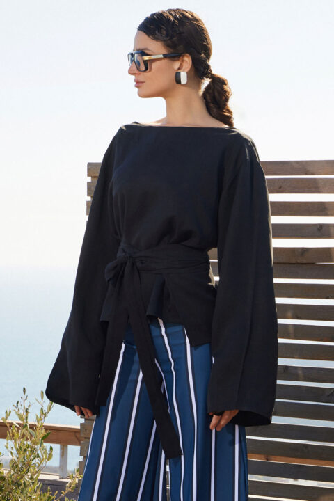 SHORT KIMONO IN BLACK COLOR