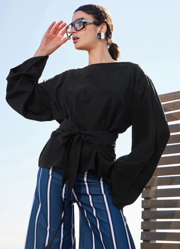SHORT KIMONO IN BLACK COLOR