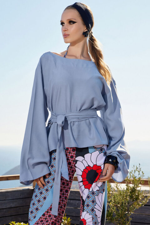 SHORT KIMONO IN LIGHT BLUE COLOR