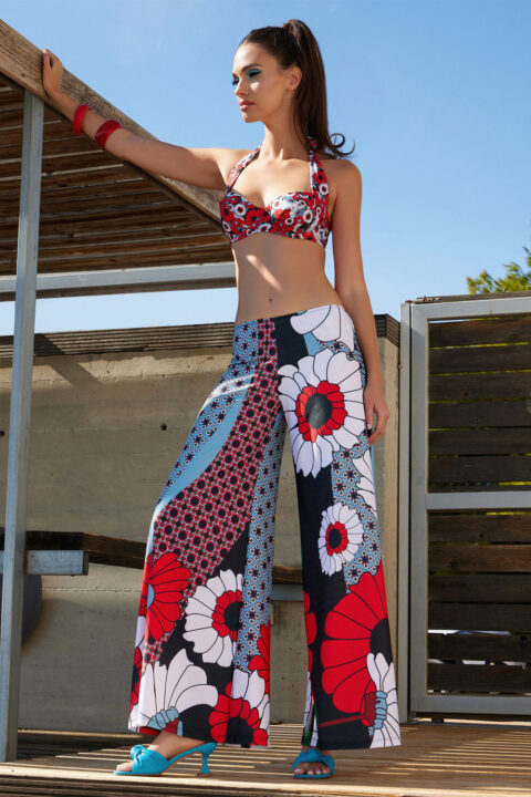 WIDE LEG TROUSERS IN CARIBBEAN DESIGN BY ANTMARKANT