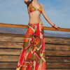 WIDE LEG TROUSERS IN CORAL DESIGN BY ANTMARKANT