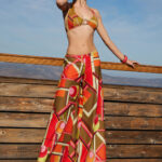WIDE LEG TROUSERS IN CORAL DESIGN BY ANTMARKANT