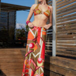 WIDE LEG TROUSERS IN CORAL DESIGN BY ANTMARKANT