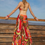 WIDE LEG TROUSERS IN CORAL DESIGN BY ANTMARKANT