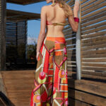 WIDE LEG TROUSERS IN CORAL DESIGN BY ANTMARKANT